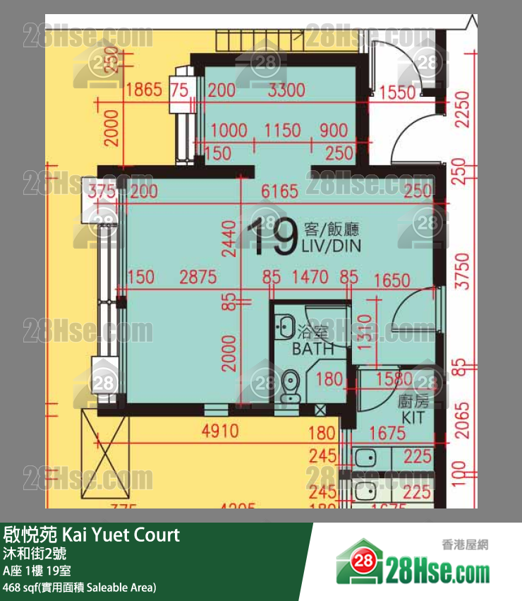 启悦苑 A座1楼 19室 平面图