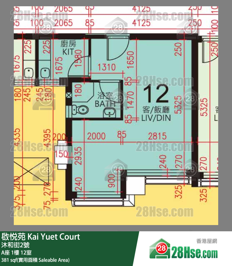 启悦苑 A座1楼 12室 平面图