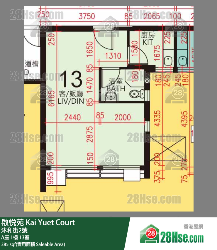 启悦苑 A座1楼 13室 平面图