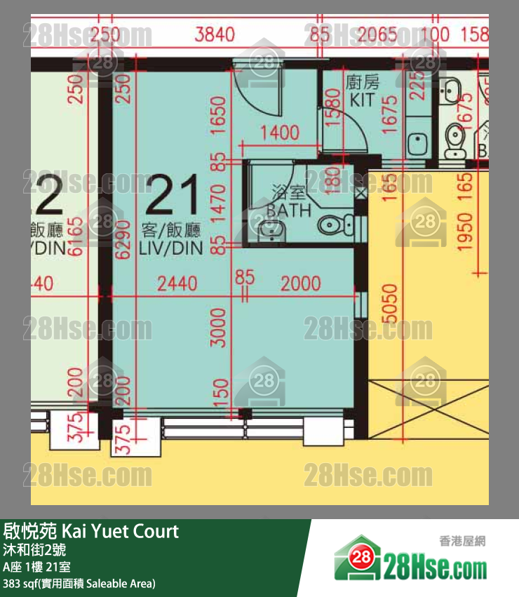 启悦苑 A座1楼 21室 平面图