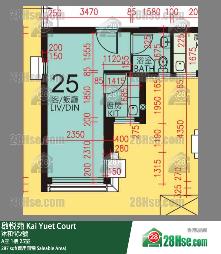 启悦苑 A座1楼 25室 平面图