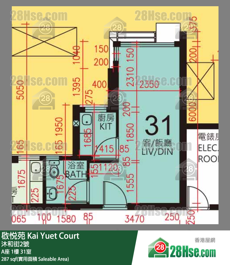 启悦苑 A座1楼 31室 平面图