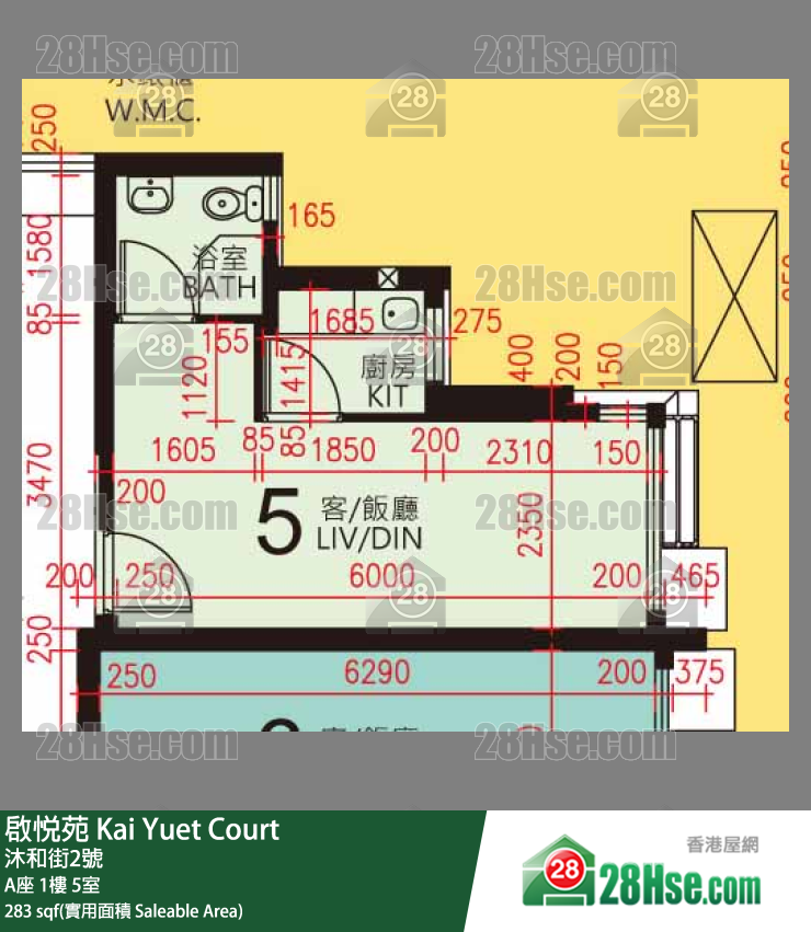 启悦苑 A座1楼 5室 平面图