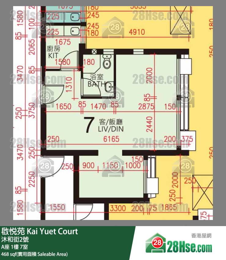 启悦苑 A座1楼 7室 平面图