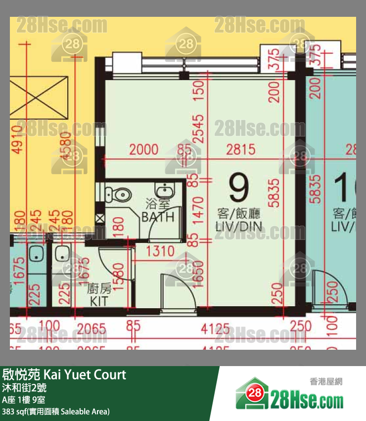 启悦苑 A座1楼 9室 平面图