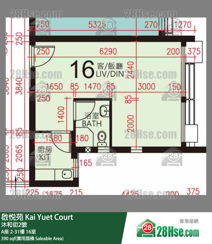 启悦苑 A座16楼 16室 平面图