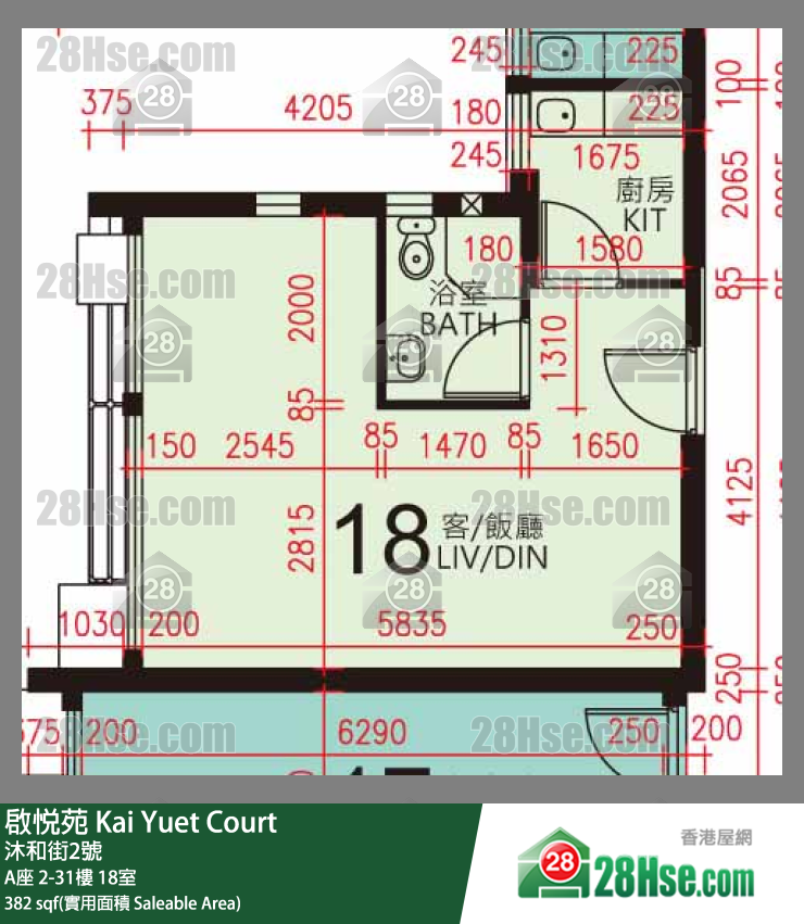 启悦苑 A座3楼 18室 平面图