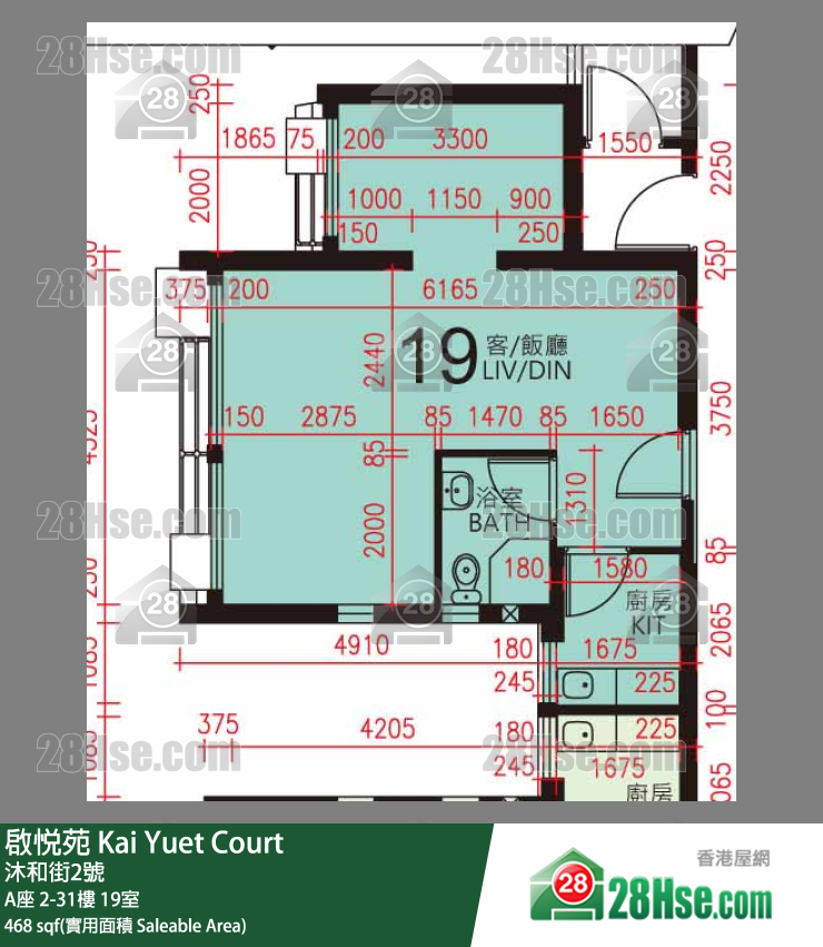 启悦苑 A座3楼 19室 平面图