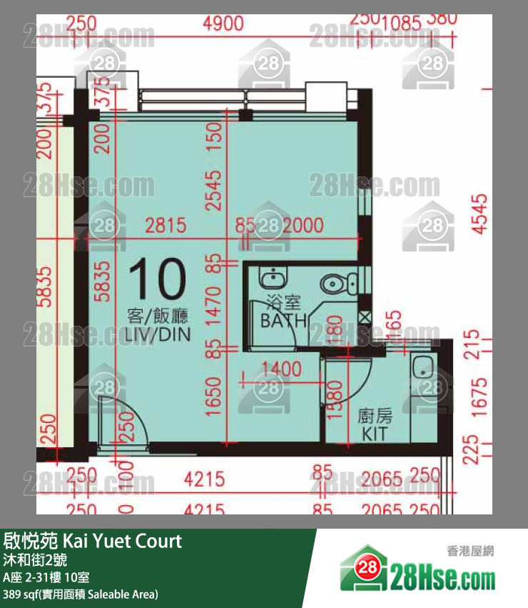 启悦苑 A座15楼 10室 平面图