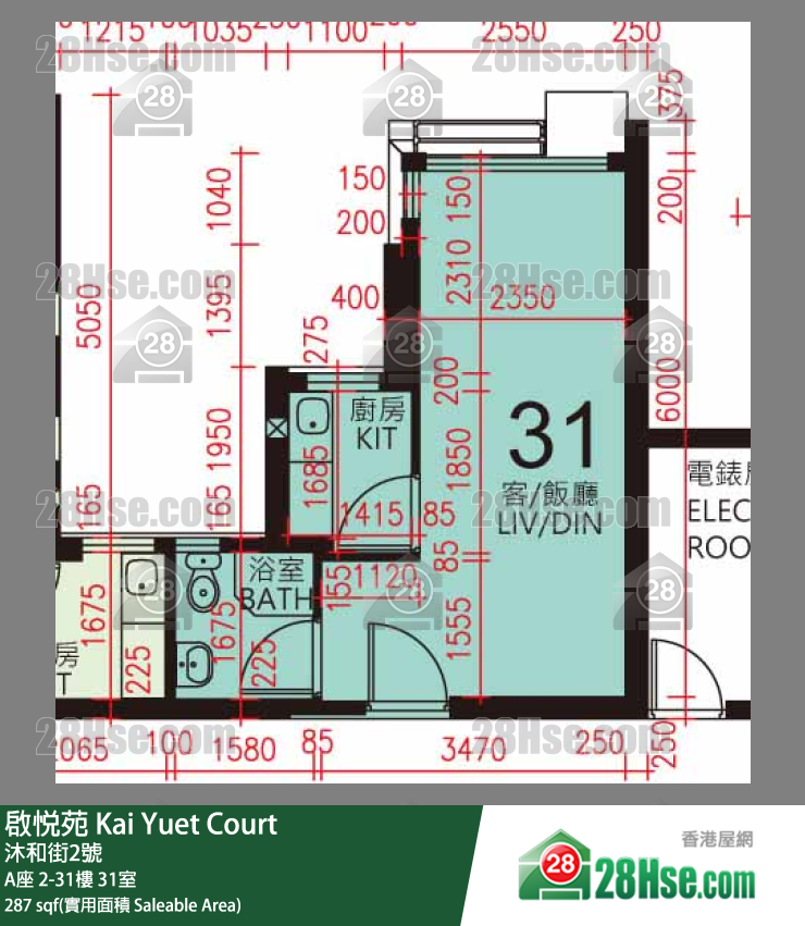 启悦苑 A座4楼 31室 平面图