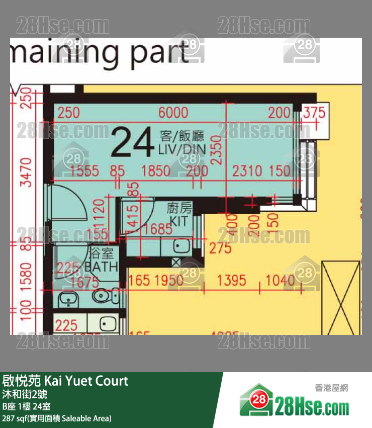 启悦苑 B座1楼 24室 平面图