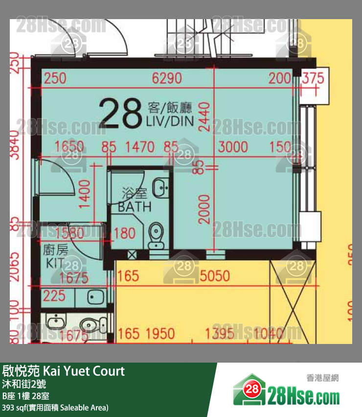启悦苑 B座1楼 28室 平面图