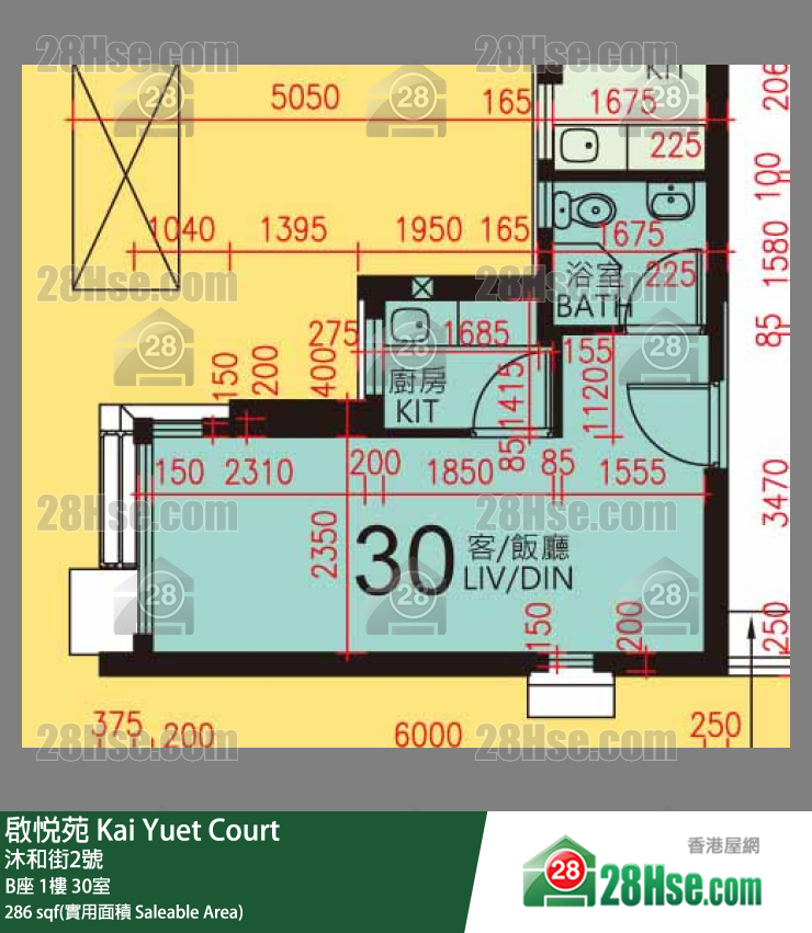 启悦苑 B座1楼 30室 平面图
