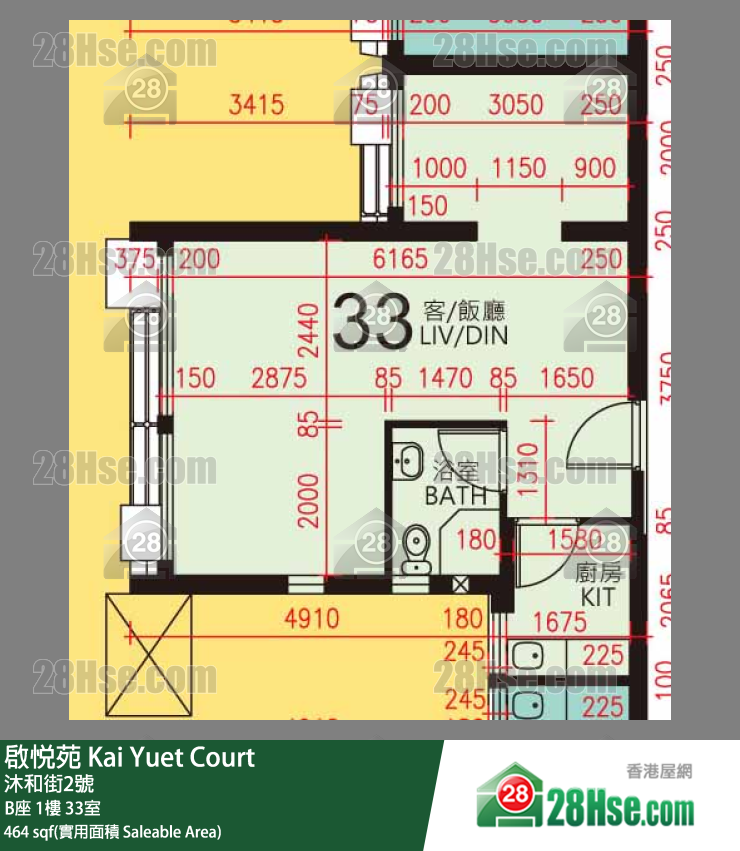 启悦苑 B座1楼 33室 平面图