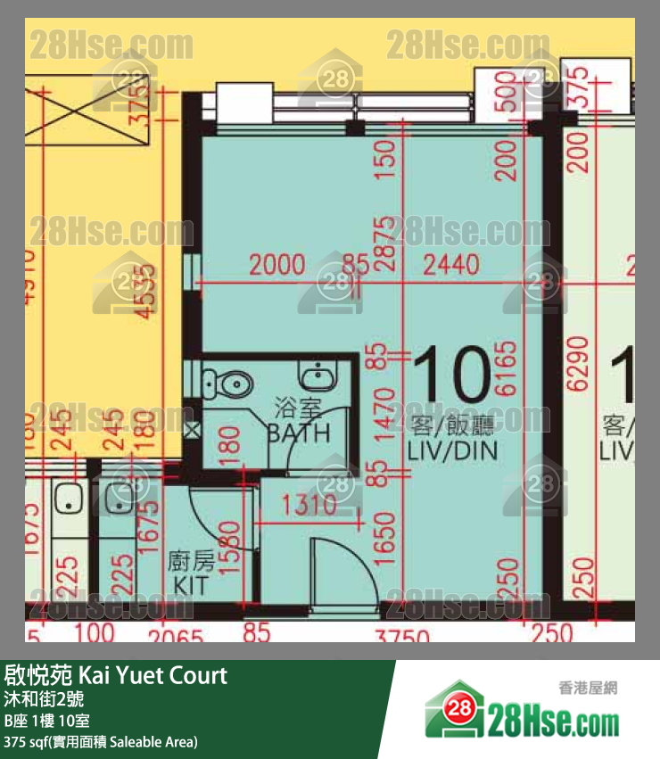 启悦苑 B座1楼 10室 平面图
