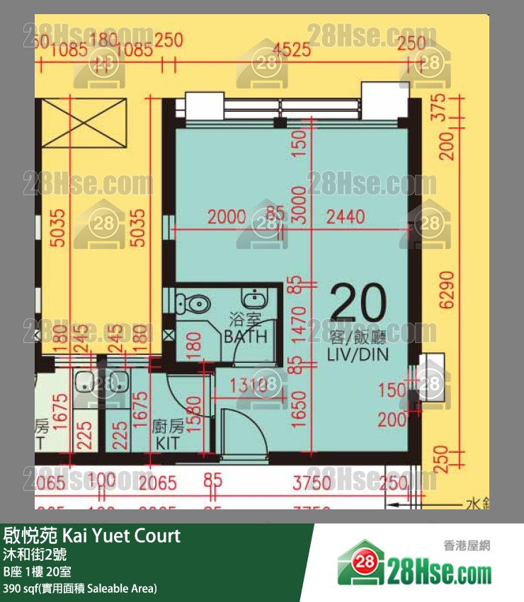 启悦苑 B座1楼 20室 平面图