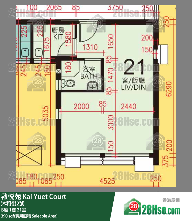 启悦苑 B座1楼 21室 平面图