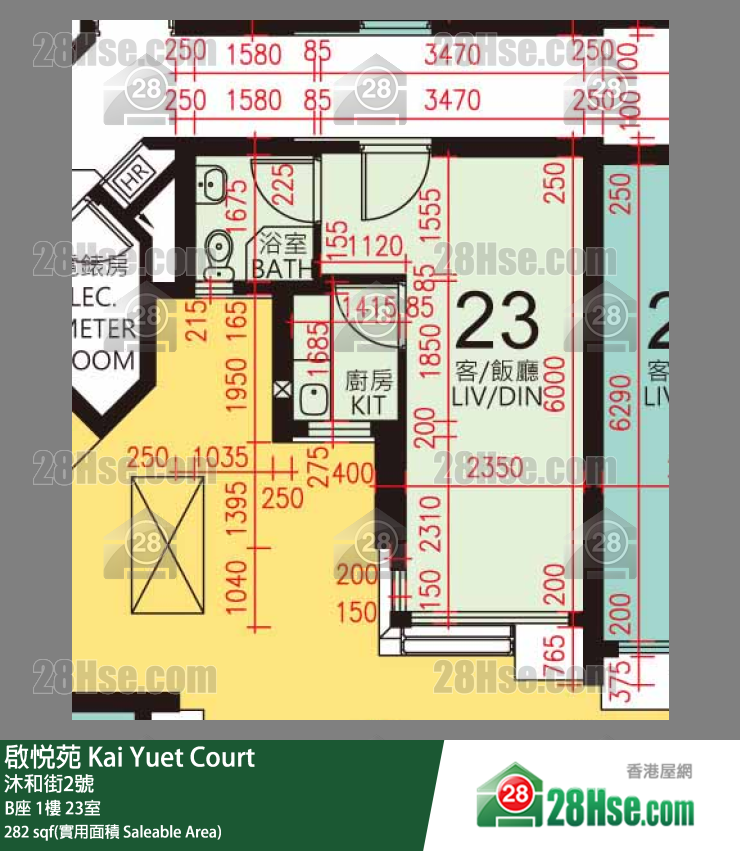 启悦苑 B座1楼 23室 平面图