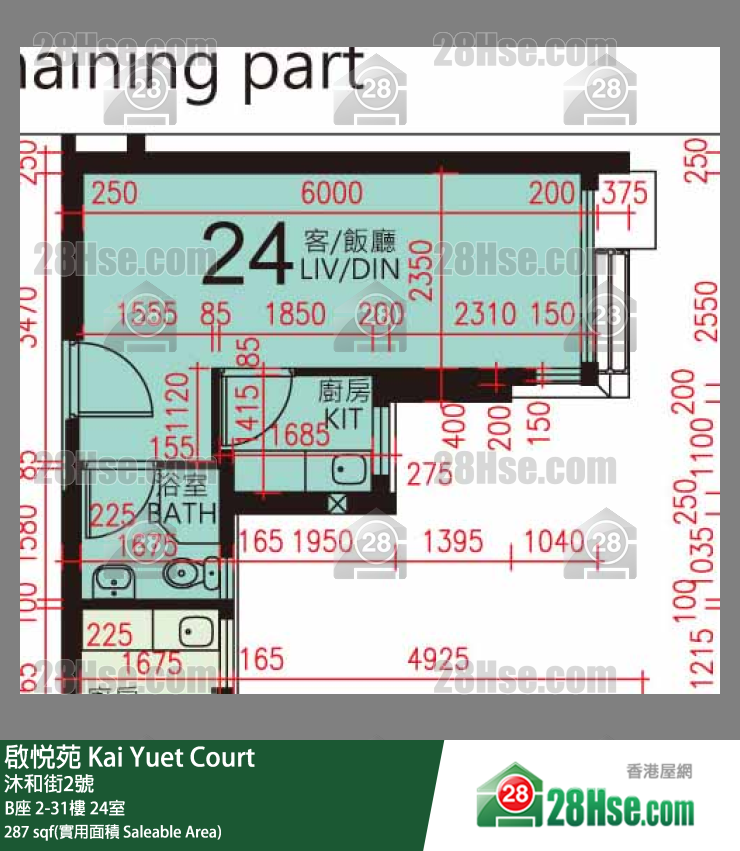 启悦苑 B座31楼 24室 平面图