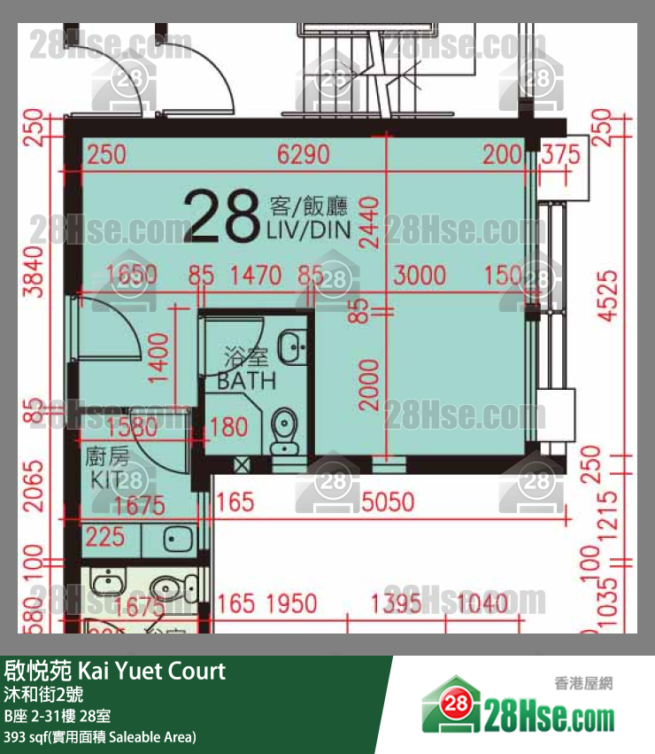 启悦苑 B座31楼 28室 平面图