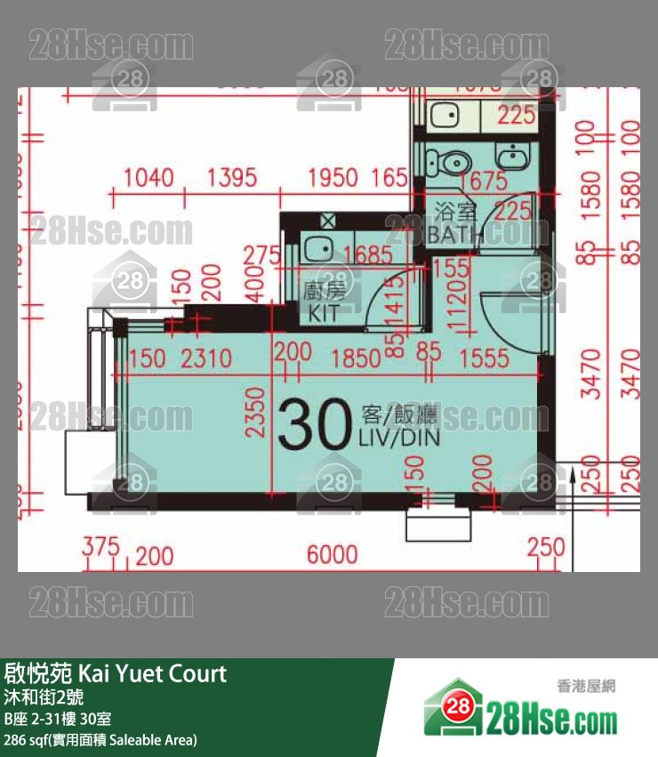 启悦苑 B座17楼 30室 平面图