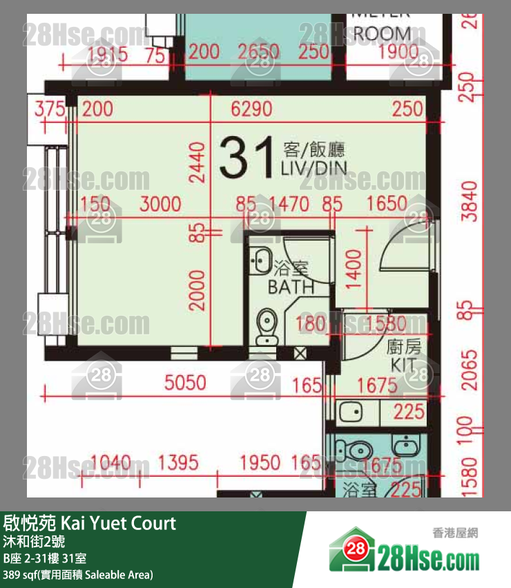 启悦苑 B座31楼 31室 平面图