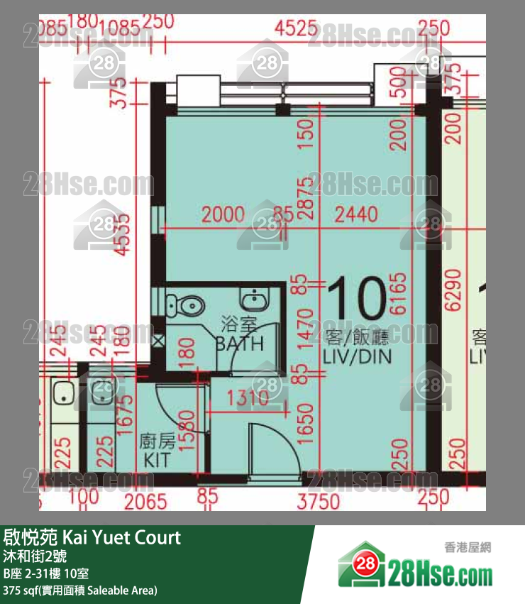 启悦苑 B座30楼 10室 平面图