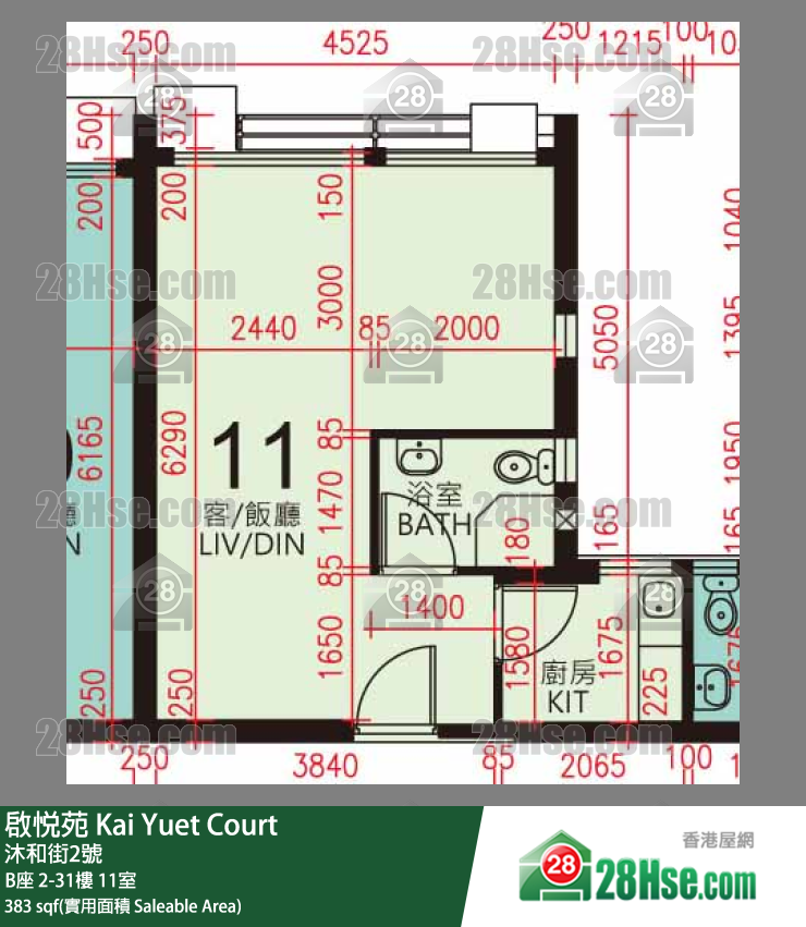 启悦苑 B座5楼 11室 平面图