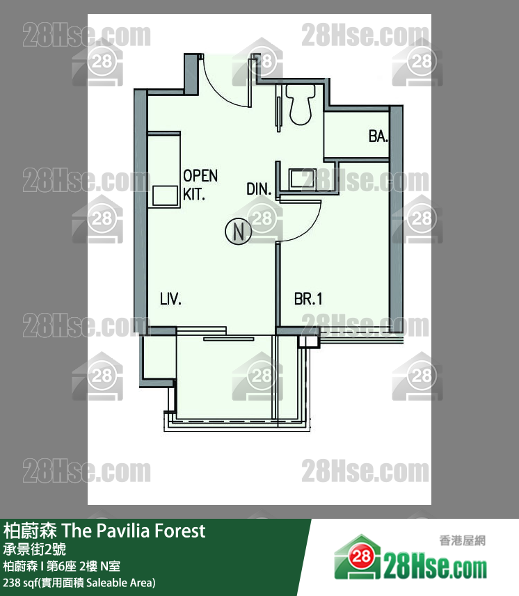柏蔚森 柏蔚森 I 第6座 2樓 N室 平面圖