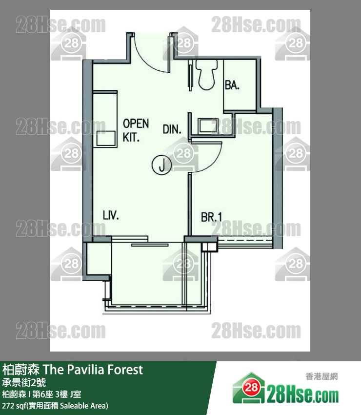 柏蔚森 柏蔚森 I 第6座 3樓 J室 平面圖