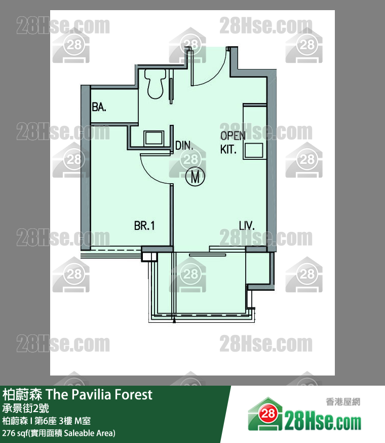 柏蔚森 柏蔚森 I 第6座 3樓 M室 平面圖