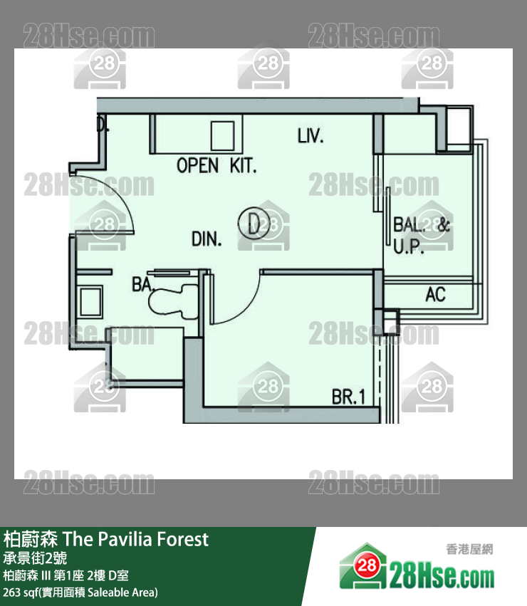 柏蔚森 柏蔚森 III 第1座 2樓 D室 平面圖