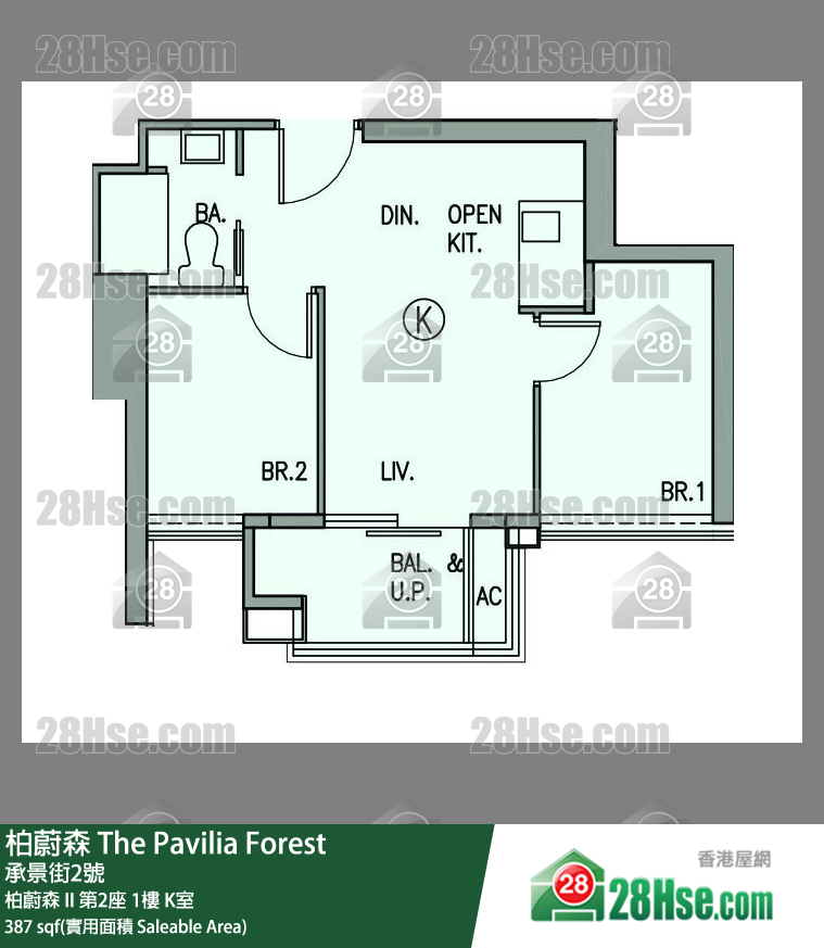 柏蔚森 柏蔚森 II第2座1樓 K室 平面圖
