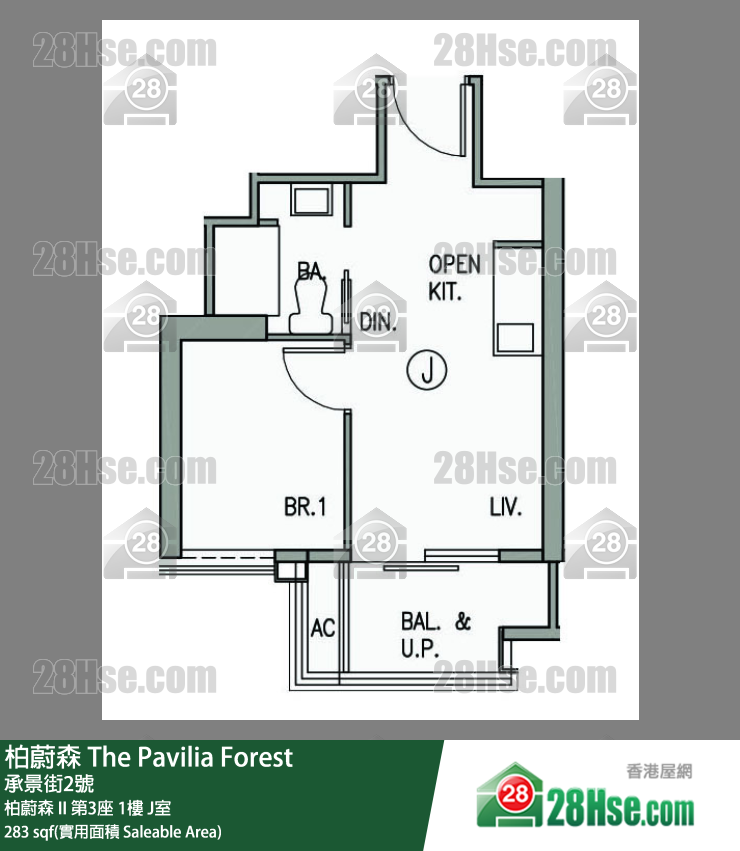 柏蔚森 单位平面图(由 28Hse 提供)