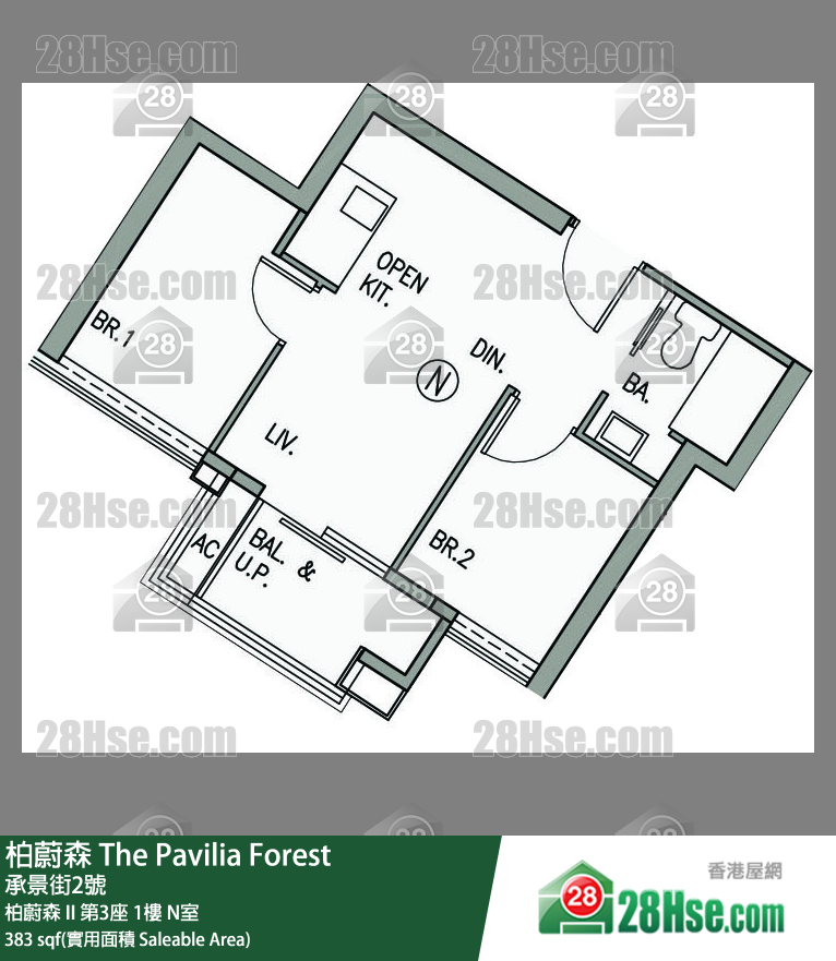 柏蔚森 柏蔚森 II 第3座 1樓 N室 平面圖