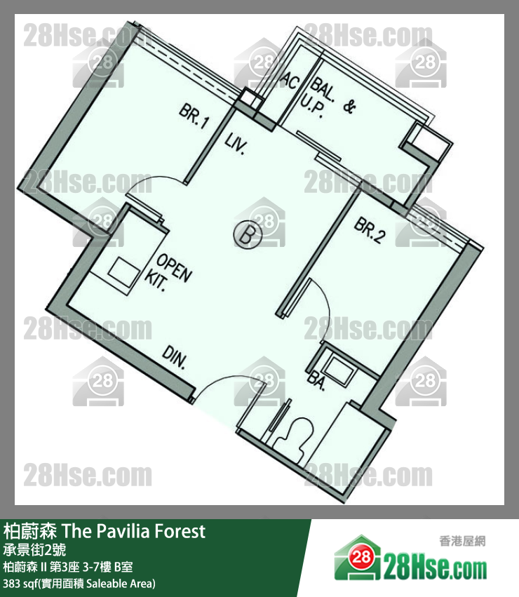 柏蔚森 柏蔚森 II 第3座 7樓 B室 平面圖