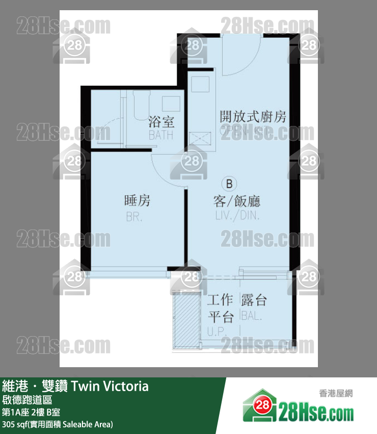 维港双钻 单位平面图(由 28Hse 提供)