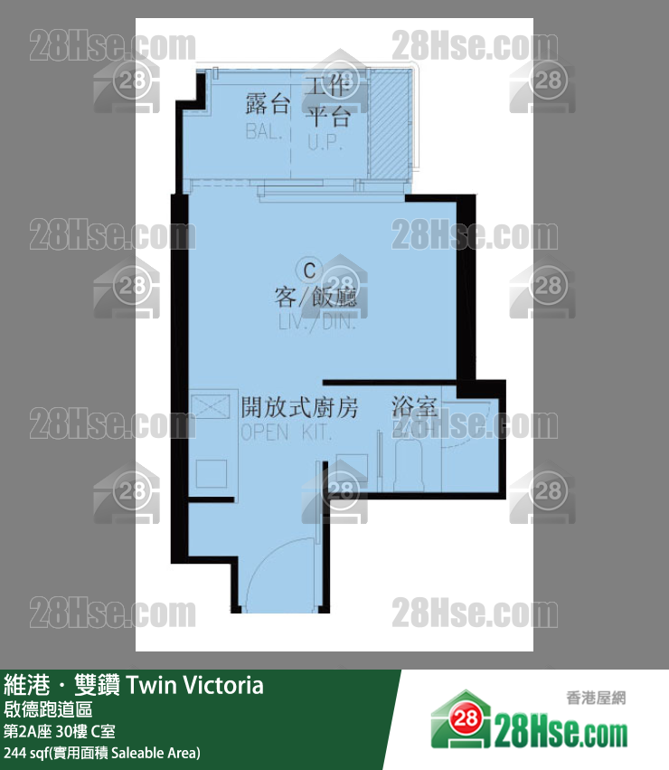 维港双钻 第2A座30楼 C室 平面图