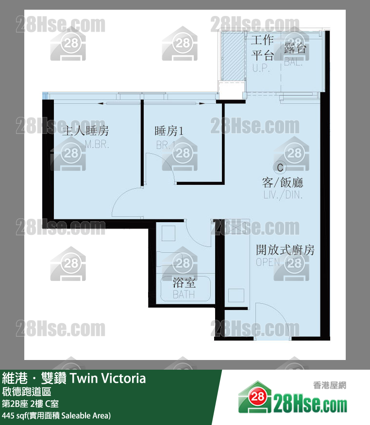 维港双钻 第2B座2楼 C室 平面图