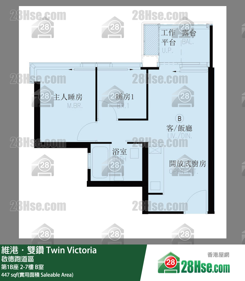 维港双钻 第1B座6楼 B室 平面图