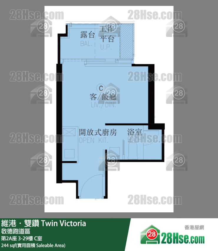 维港双钻 单位平面图(由 28Hse 提供)