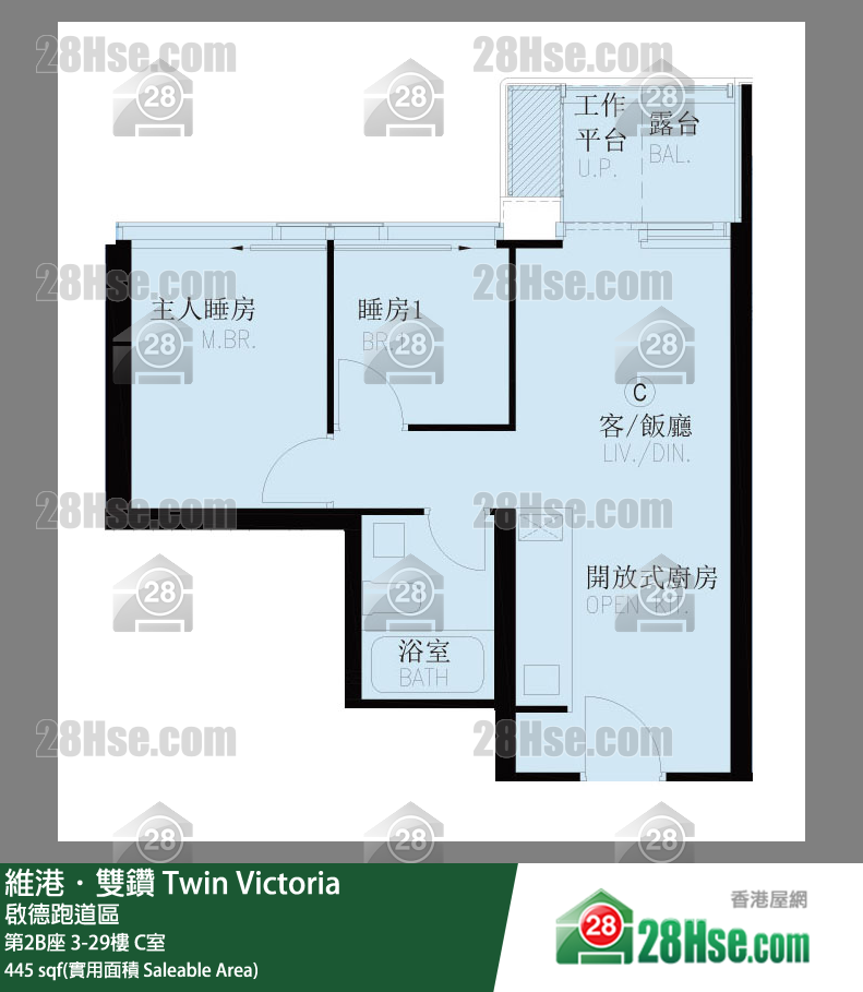 维港双钻 第2B座10楼 C室 平面图