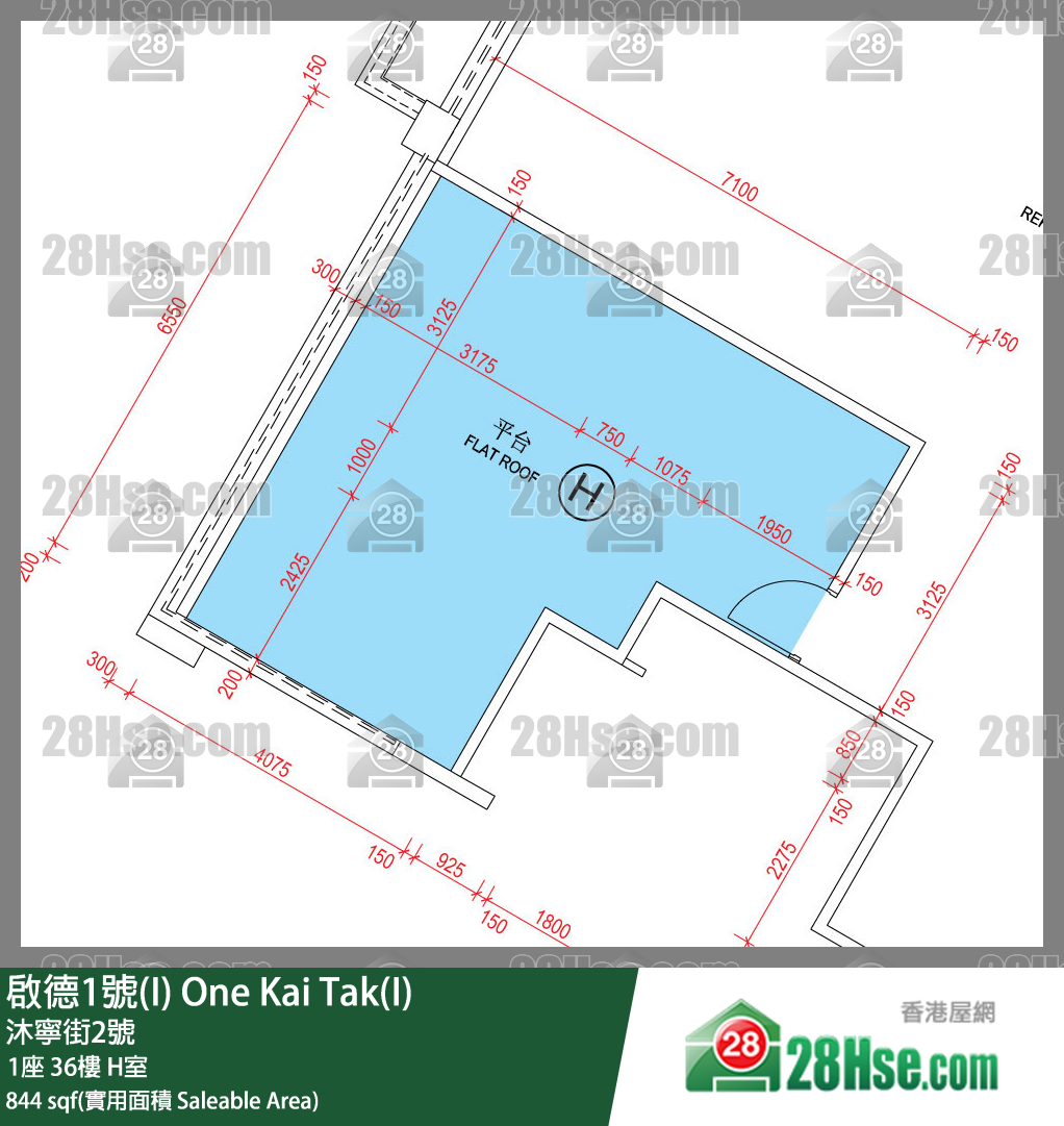 啟德1號(I) 1座36樓 H室 平面圖