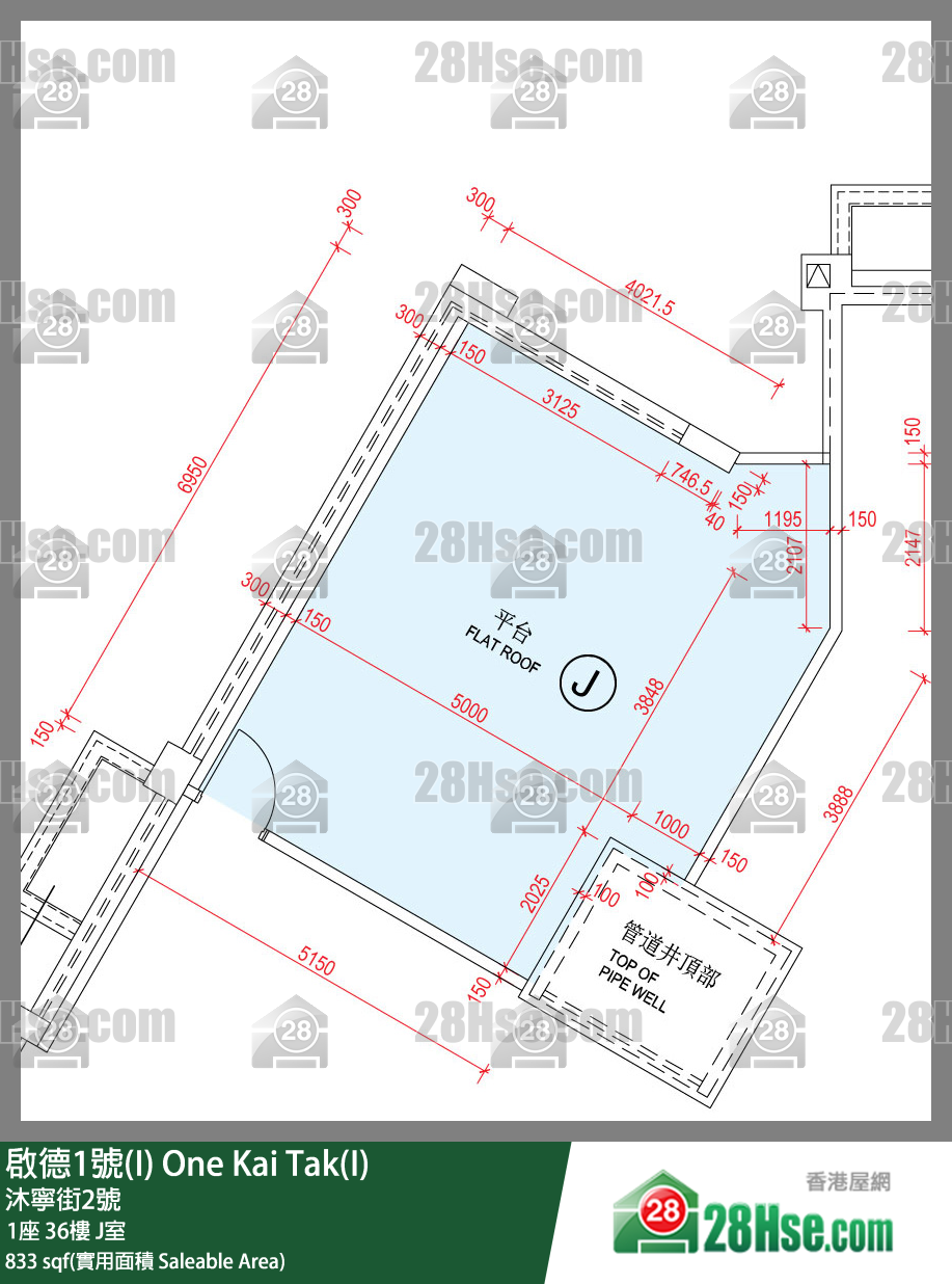 啟德1號(I) 1座36樓 J室 平面圖
